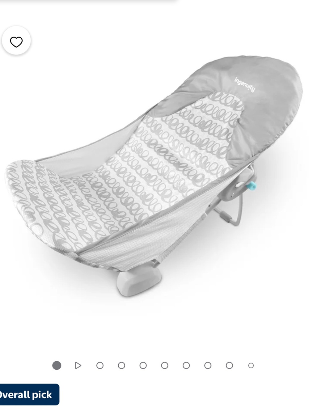 Ingenuity Gray Infant Bath Bather - Comfortable Support Seat